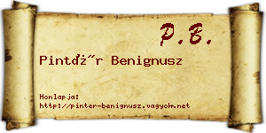 Pintér Benignusz névjegykártya